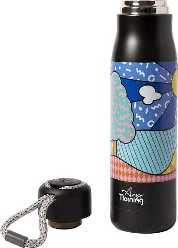 Vista 3 de Any Morning Vaso de café de acero inoxidable, 16 oz, negro