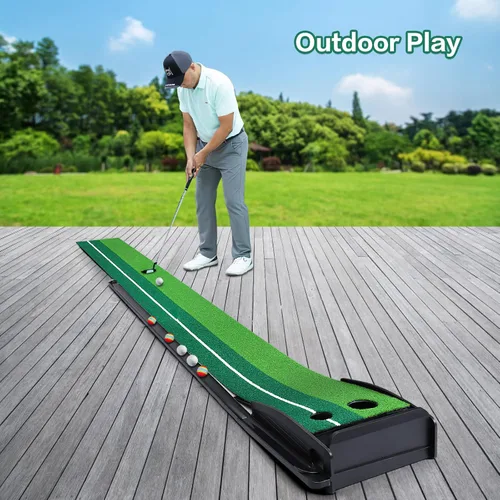Vista 5 de Dollox Putting Green - Alfombrilla de Putting de Golf para Interiores, Alfombrilla con Retorno Automático de Pelota, Set de Mini Golf Accesorios