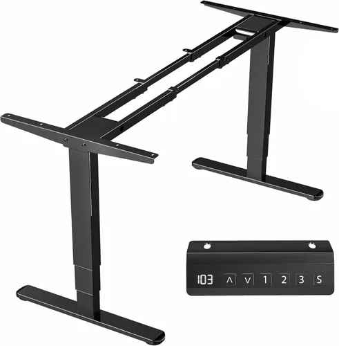 Vista 10 de Marco de escritorio eléctrico de pie/sentado de doble motor resistente VIVO, capacidad de 220 libras para superficies de hasta 85" x 43", solo marco