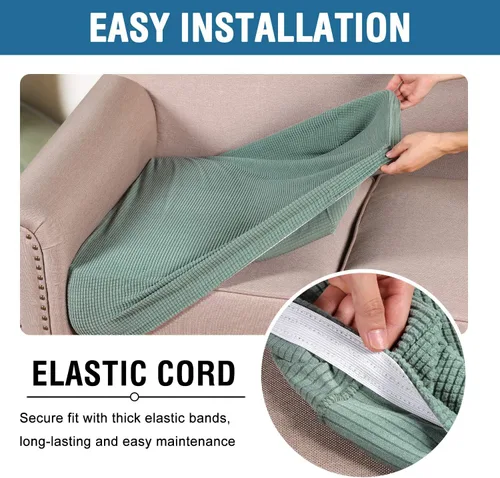 Vista 105 de H.VERSAILTEX - Fundas elásticas para cojín de sofá individual, fundas de asiento para silla de sofá, protector de cojín con tejido jacquard de sarga