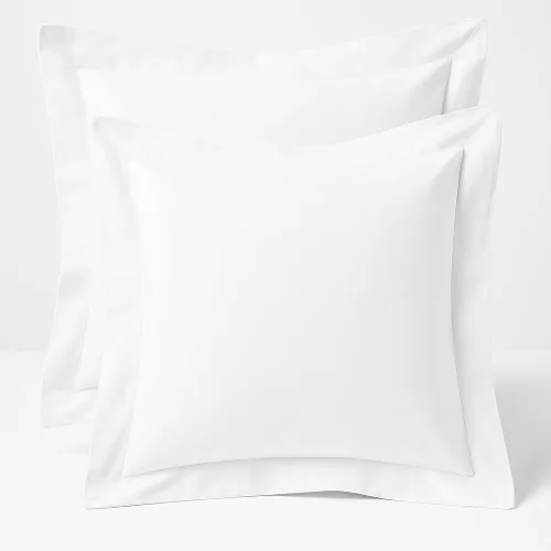 Vista 22 de Juego de 2 fundas de almohada de tamaño estándar de 20 x 26 pulgadas, 600 hilos, 100 % algodón orgánico, color negro, con reborde de 2 pulgadas