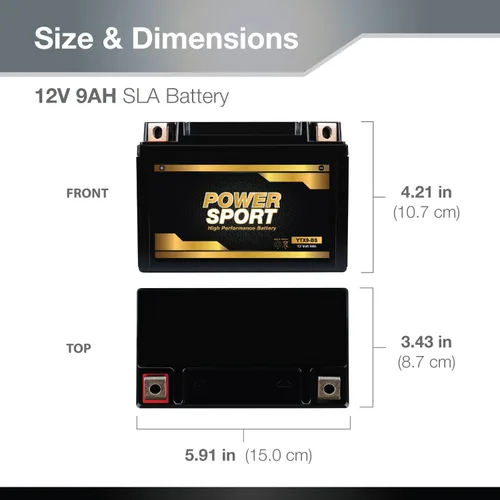 Vista 3 de ExpertPower Batería de repuesto YTX9-BS 12v 9ah para YUASA YTX9-BS