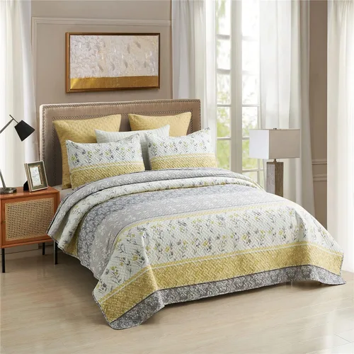 Vista 7 de JML Juego de Edredón Tamaño Full/Queen - Microfibra Cepillada - 3 Piezas - Suave y Transpirable, Juego de Ropa de Cama Estampada Liviana