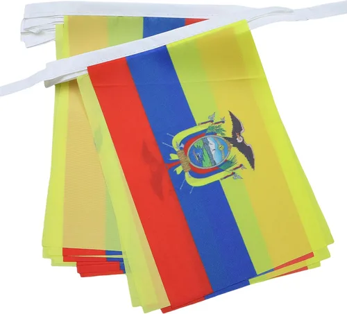 Vista 327 de Guatemala 19.7 ft BUNTING Flag 20 banderas 9'' x 6'' - Banderas de cuerda guatemalteca 5.9 x 8.3 in - AZ FLAG