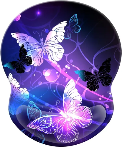 Vista 37 de Alfombrilla de mouse con soporte para muñeca, base de goma antideslizante, reposamuñecas, alfombrilla para mouse de 8.75 x 7.5 pulgadas, alfombrilla