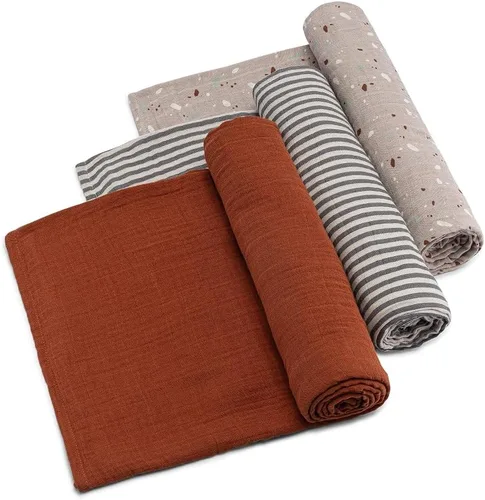Vista 13 de Parker - Mantas para bebé, paquete de 3 mantas de muselina 100% algodón para bebés y niñas, juego de flores