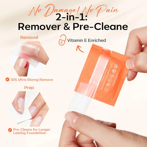 Vista 3 de Modelones Kits de fortalecedor de uñas, almohadillas para quitar esmalte de uñas, lápiz de aceite para cutículas, endurecedor para reparación