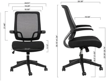 Vista 3 de Silla de oficina ergonómica, silla de escritorio con respaldo alto, silla giratoria de malla para computadora con soporte lumbar dinámico, función