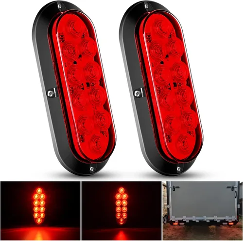 Vista 22 de Nilight Luz trasera LED ovalada blanca de 6 pulgadas, 4 unidades, 10 LED, impermeable, marcha atrás, montaje en superficie, luces para remolques