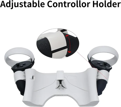 Vista 3 de Base de carga para Oculus Quest 2, estación de carga VR montaje en pared Oculus Quest 2 asas, estación de carga para auriculares Oculus Quest 2 VR