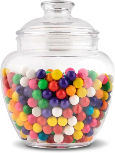 Vista 7 de Modern Innovations Tarro de dulces y galletas de 40 onzas con tapa, tarro de boticario transparente de acrílico premium, decoración de bodas