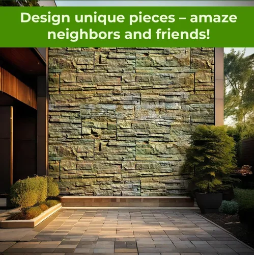 Vista 6 de 5 moldes de plástico ABS de 0.079 in para pared de yeso de hormigón, baldosas de cemento de piedra, molde de losa de cemento de pared, moldes