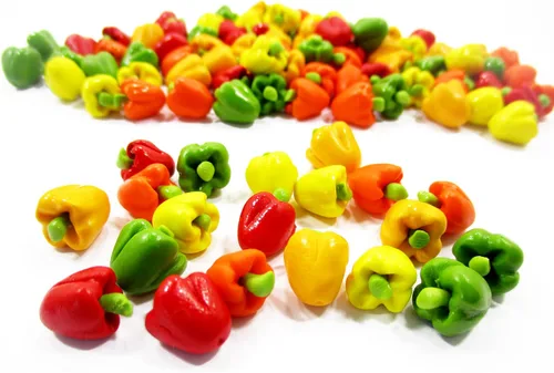 Dolls House miniatures Lot 20 Mixed bell peppers Paprika vegetales Art Deco – El suministro de alimentos Dollhouse Alimentos – 4306 | Detailed clay