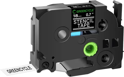 GREENCYCLE Compatible con Brother STE 141 3/4" (18mm) x 9.8 ft solución móvil Stencil cinta de etiquetas para PT-2730, PTD400, PTD400AD, PTD400VP