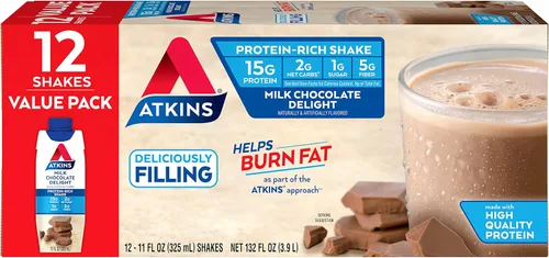 Vista 2 de Atkins Paquete de batidos de proteína de café helado con leche y chocolate con leche con leche con leche con leche