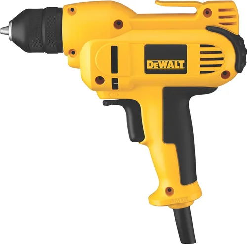 DEWALT Taladro, 8.0 amperios, 3/8 pulgadas, gatillo de velocidad variable, agarre de mango medio para mayor comodidad, con cable (DWD115K)