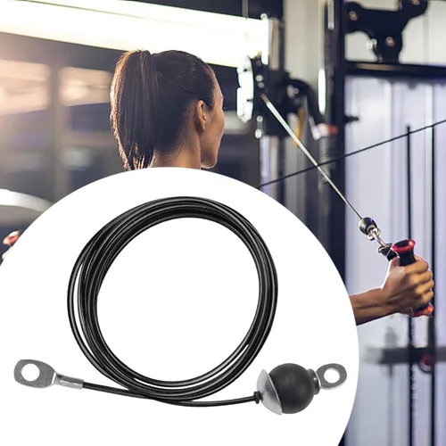 Vista 4 de Replacement Cable for Fitness Pulleys, Gym Cable for Training with Ball Stop, Reusable Equipment, Made of Heavy-Duty Steel.