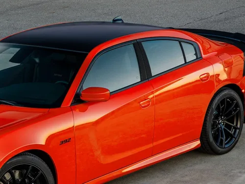 Vista 10 de Rvinyl Kit de moldura de ventana precortada para poste de pilar en aluminio negro cepillado compatible con Dodge Charger 2011-2023 - Parte trasera