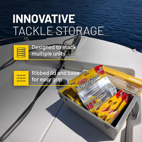 Vista 5 de Plano EDGE - Caja de plástico prémium y aparejos a granel, transparente y amarillo, resistente al óxido, impermeable, organizador de almacenamiento