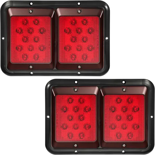 Vista 9 de Partsam 2 luces traseras LED dobles para remolque con montaje horizontal, luces traseras de doble parada, 33 LED, montaje en superficie, luces