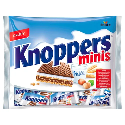 Knoppers - Mini oblea de crema de leche y avellana -1 bolsa