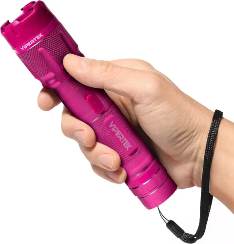 Vista 6 de VIPERTEK VTS-T03 Linterna táctica recargable de aluminio, con LED, color rosa serie 980,000,000 pistola paralizante