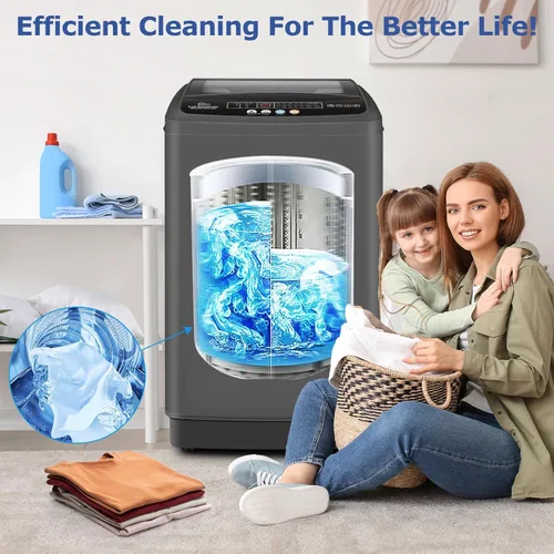 Vista 7 de Nictemaw Portable Washing Machine, 20Lbs Capacity Portable Washer Machine, 2.8Cu.ft Washer and Dryer Combo with 10 Programs 8 Water Levels Compact
