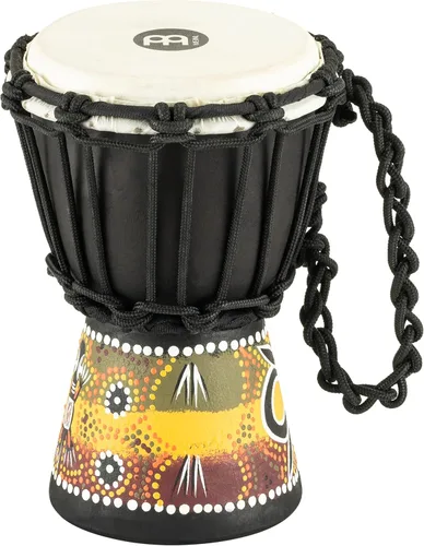 Vista 11 de Mini tambor de mano Djembe para decoración de habitaciones - NO HECHO EN CHINA - Madera de caoba pintada a mano, 2 años de garantía