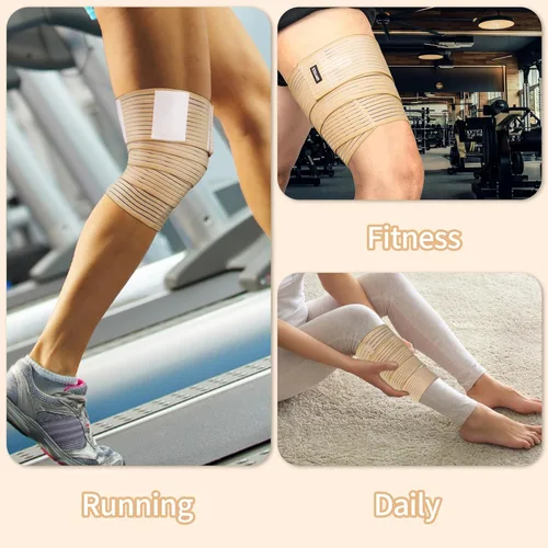 Vista 4 de ONTYZZ Vendaje de compresión ajustable para pantorrilla, rodilleras elásticas deportivas para reemplazo de muñeca, codo y tobillo