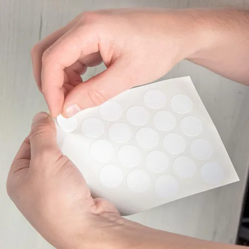 Vista 4 de 162 calcomanías autoadhesivas de PVC para agujeros de tornillo, 3 hojas de plástico, cubierta texturizada a prueba de polvo e impermeable, 0.827 in