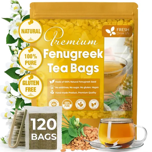 Vista 654 de FreshDrinkUS, 135 bolsas de té de jengibre y cúrcuma premium, ingredientes 100% naturales, mezcla hecha a mano de té de hierbas de cúrcuma