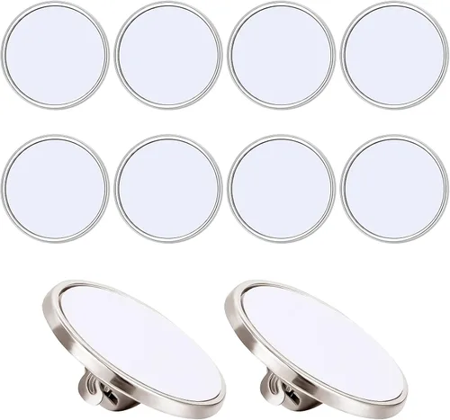 Hicarer 10 pines de sublimación en blanco para botón, insignia de botón de bricolaje, sublimación, pines de base en blanco plateados para