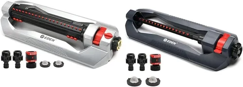 Vista 9 de Eden 96216 - Aspersor oscilante de metal resistente de 3 vías y kit de liberación rápida Eden 93218 Premium Garden Connect