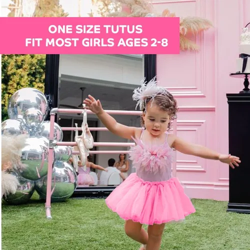 Vista 5 de Kangaroo 5 faldas de tul con tutú de princesa de hadas para niñas, perfectas para disfraz de baile de Navidad, fiesta de cumpleaños, conjunto