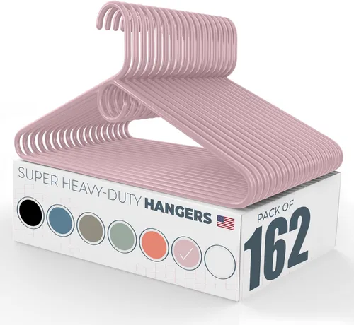 Vista 80 de Neaties Paquete de 6 perchas para ropa súper resistentes, fabricadas en los Estados Unidos, capacidad de 10 libras, perchas de plástico grueso