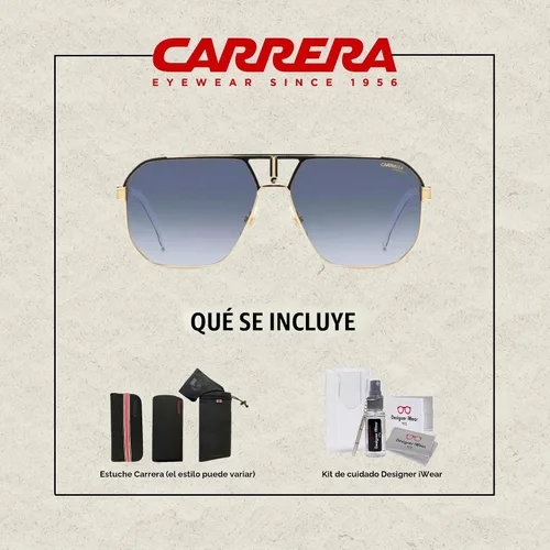 Vista 4 de Carrera CA1062/S Gafas de sol cuadradas para hombre Negro-oro/08 Dk azul sombreado