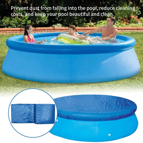 Vista 2 de Cubierta redonda para piscina, cubiertas solares para piscinas sobre el suelo, protector contra el polvo, manta solar para piscina, cubierta