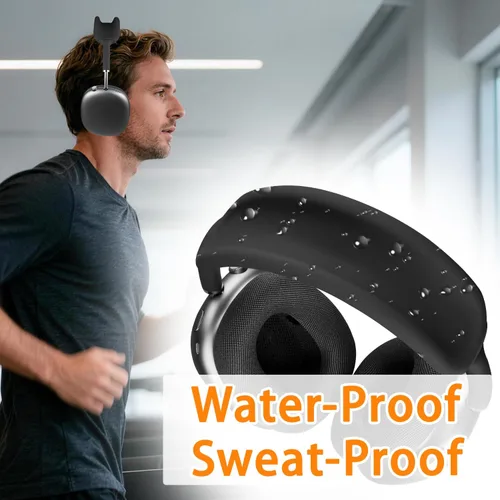 Vista 5 de SOULWIT Protector de diadema mejorado para AirPods Max (USB-C/Lightning), a prueba de sudor, diadema de silicona suave y lavable, cubierta completa