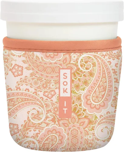 Vista 184 de Sok It IceCreamSok Cubierta de Neopreno Aislante (Floral Abstracto, Pintas de Helado Rectas)