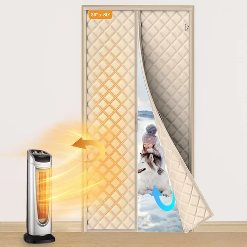 Vista 39 de Yotache - Cortina magnética aislada térmica para puerta, se adapta a puertas de 28 x 78 pulgadas, cortina de 30" x 80", material Oxford resistente a