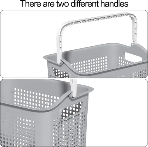 Vista 9 de Taysisiter - Cesta de plástico para ropa sucia con asa, 35 L, 4 paquetes