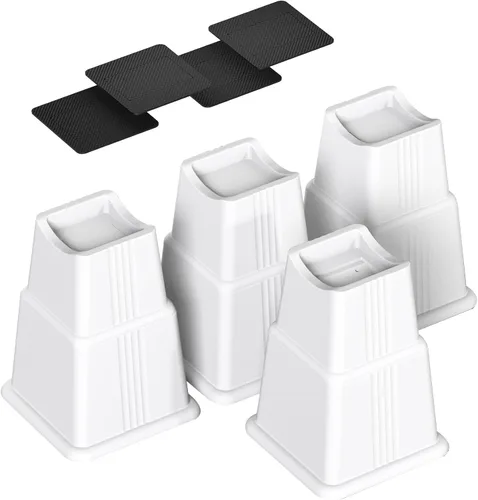 Vista 12 de Elevadores ajustables para muebles de cama que elevan 3 pulgadas de altura, bloques rectangulares resistentes para sofá, silla, patas de mesa, cama