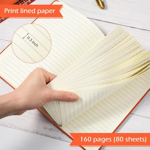 Vista 25 de Honoson 20 Pack Lined Journal Notebooks A5 Hardcover Executive Notebook 5.5" x 8.3" PU Leather Wide Ruled Journals Bulk with Elastic Band for Home