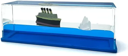 Honsheng Barco Insumergible Titanic Simulador Juguete Barco Ondulado en una Caja Líquido Onda Crucero Fluido Decoración Adorno para Decoración de
