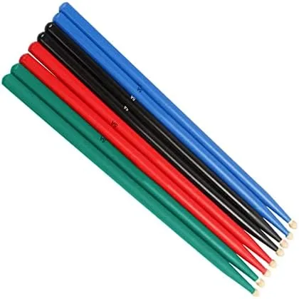 Vista 5 de OriGlam 2 baquetas de batería 5A, con punta de madera de arce, baquetas de banda musical 5A, baquetas de jazz para banda de rock (negro, 2 unidades)