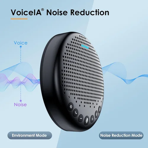 Vista 2 de EMEET Altavoz y Micrófono para Conferencias Luna Captación de Voz 360° con Reducción de Ruido/Silencio/Indicador USB Bluetooth Altavoz con Dongle