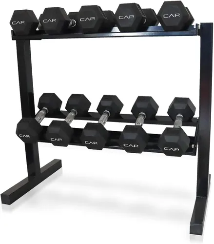 Vista 4 de CAP Barbell RK-24D-2J Estante de almacenamiento para mancuernas de 24 pulgadas, color negro
