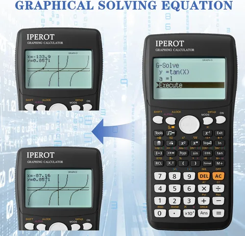 Vista 5 de Calculadoras científicas con calculadora gráfica, calculadoras científicas IPEROT 10 modos / 4 funciones gráficas, calculadora matemática