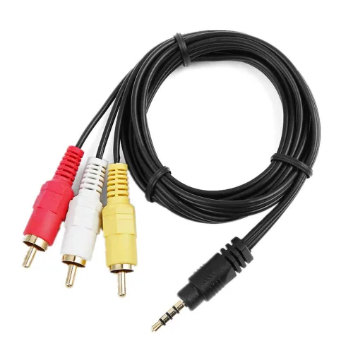 Vista 4 de MaxLLTo Mini 0.138 in 4-DIN AV Plug Macho a 3 RCA AV Macho A/V TV Audio Video Cable para Sony Handycam Videocámara DCR-TRV240 DCR-TRV140 DCR-TRV130