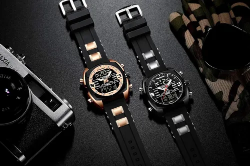 Vista 6 de Youwen - Reloj de pulsera para hombre, multifunción, con LED, de cuarzo, digital, impermeable, con cronógrafo, para hombre, Cronógrafo, digital